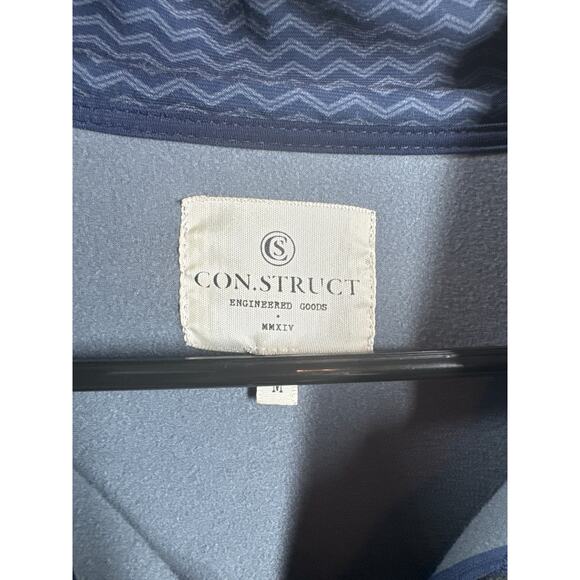 Con.Struct Quarter Zip Pullover Jacket Blue Chevron Mens Size Medium - Picture 3 of 4